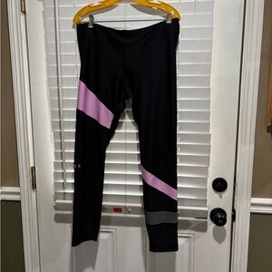 Under Armour Black Leggings with Pink and Gray Accents